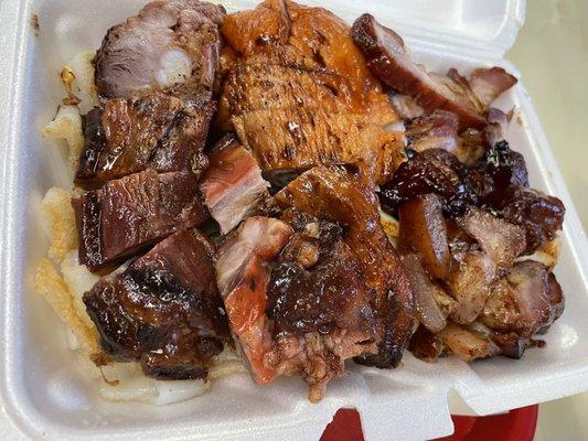 3 Items BBQ Plate with Fried Rice Noodle