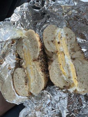 Awesome breakfast bagel