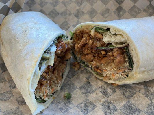 My favorite sandwich, the tempeh quinoa wrap, is back! Try it grilled!