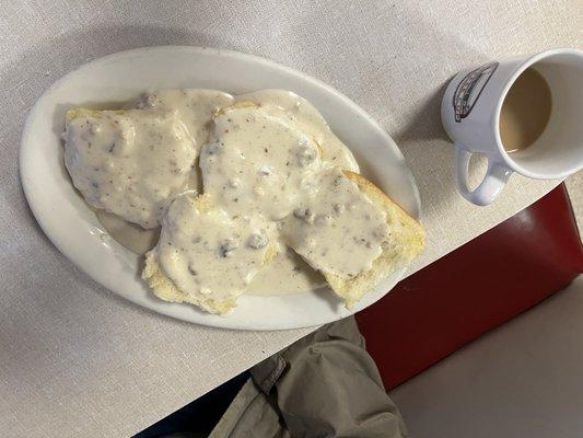 Sausage & Gravy on Biscuits