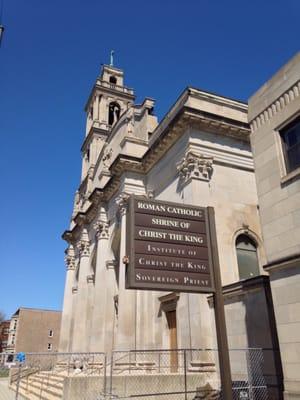 Steeple and west face seen from from the southwest.