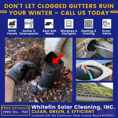 Clogged gutters lead to leaks especially in rainy weathers.