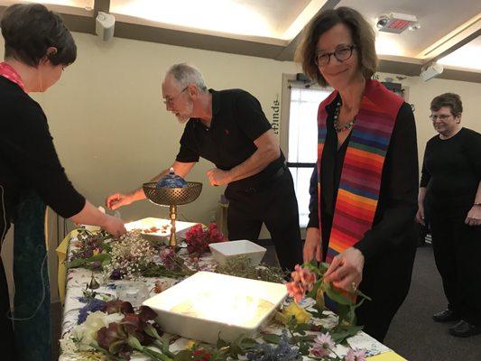 Flower communion on Easter Sunday.