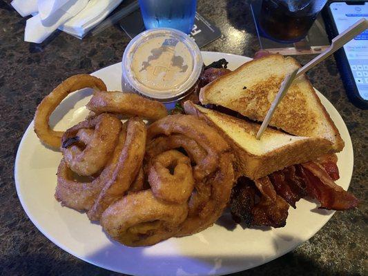 blt and onion rings