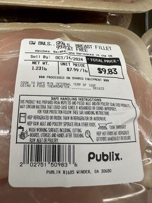 $10 for 1.2 pounds of chicken!!! not happy and not buying it here