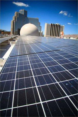 250kW roof mounted system at The Reno Event Center.