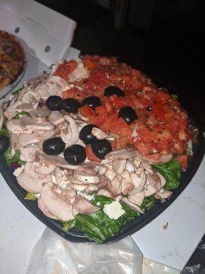 Lou's salad. Delicious and huge!