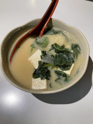 Spinach and tofu soup