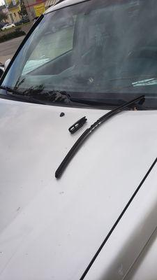 Distached Windshield Wiper