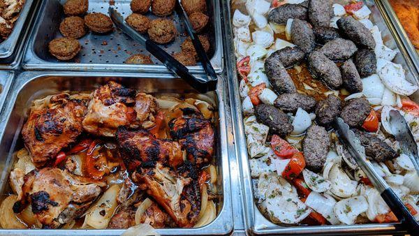 Baked Chicken, Falafel, Kofta