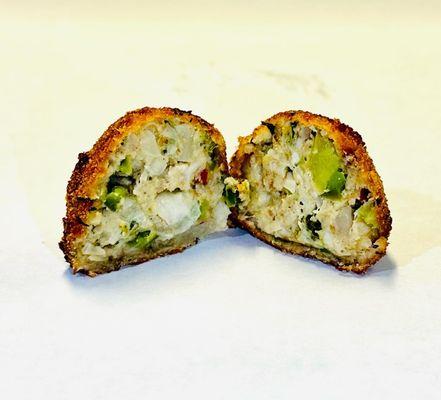 Inside of the clam balls