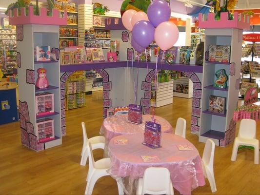 Our instore castle is where you can have your party with us!