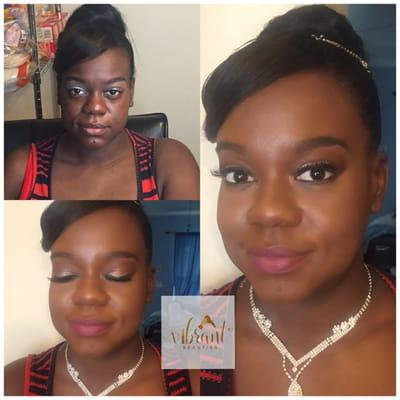 Bridal client in Baltimore,MD makeup provides by Vibrant Beauties