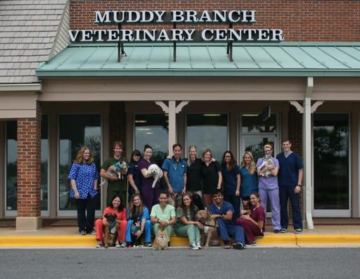 The staff of MBVC and some of their pets