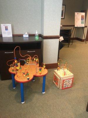 Play area for kids in spacious waiting room