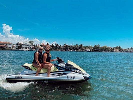 My friend and I on the sea doo, the guides also take pictures while you're riding.