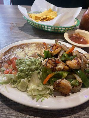 Lunch shrimp fajita!