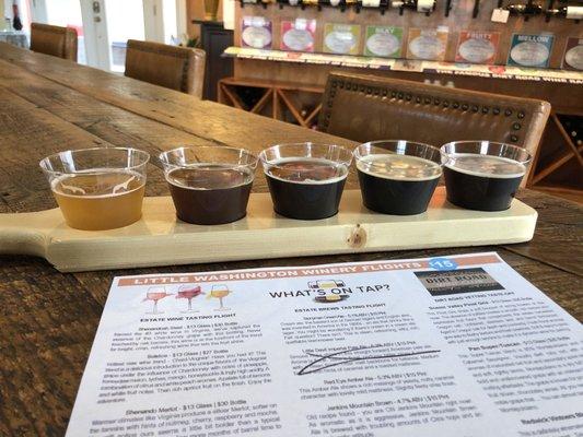 A Flight of Beers at their brewery