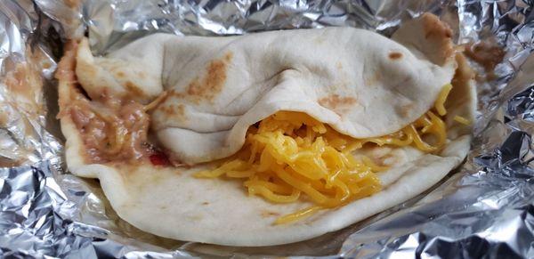 Bean and cheese breakfast taco