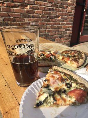 Southern Bumpkin brown ale + Greek pizza