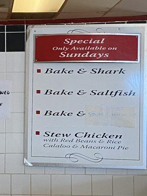 Sunday specials.