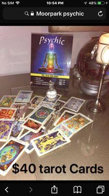 A layout of tarot cards that you will shuffle