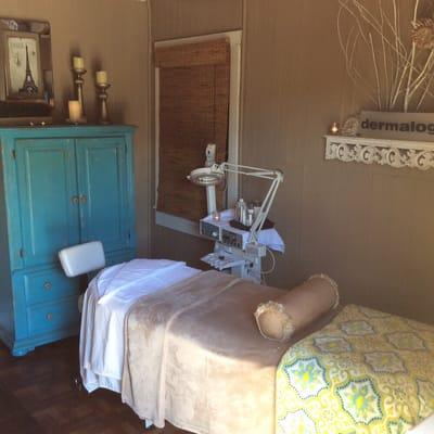 Our relaxing facial and massage area.