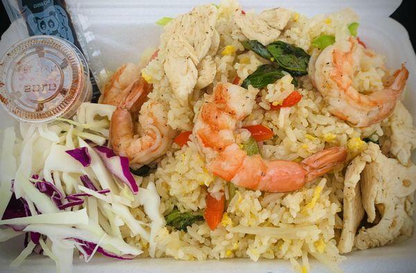 Thai Basil Fried Rice Chicken & Shrimp