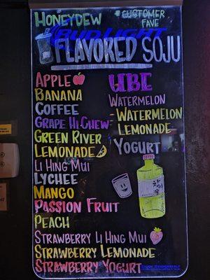 Updated soju flavors 05/2023