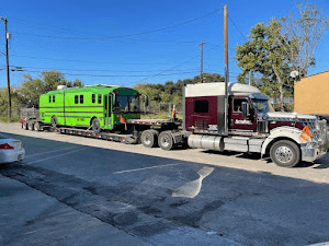 My Skoolie leaving Texas.