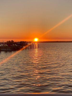 Sunset view from table