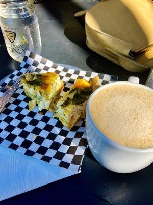 Dirty chai and veggie quiche