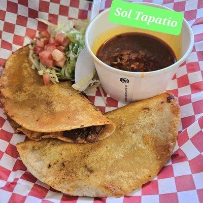 Queso Birria, I added lettuce and tomato