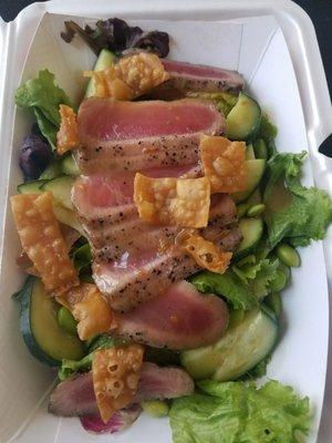 Spring salad with ahi tuna