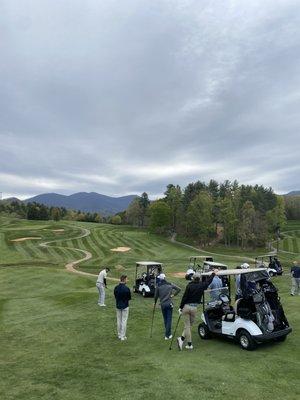 18th tee box where we all waited for the whole group