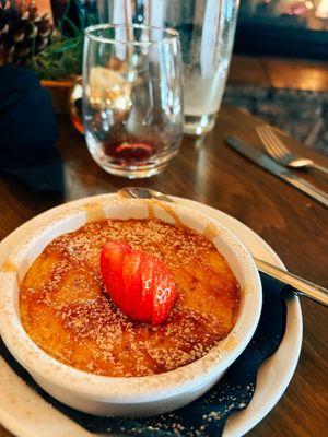 Pumpkin crème brûlée as part of the Thanksgiving menu