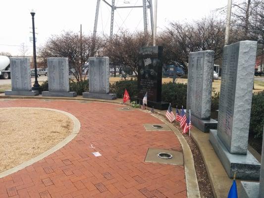 I did pick up the small American flag laying on the ground and replace it upright.