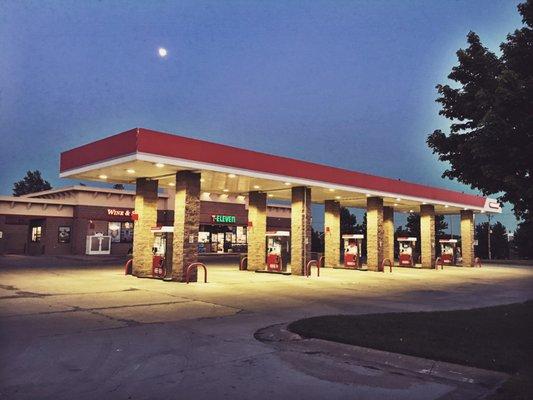 Nice and well lit gas station outside