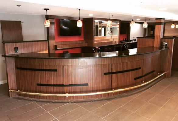 Fully renovated bar and dining areas at the China Moon in Stoneham, Ma.  See the full progression album on our Facebook page LJR Carpentry.