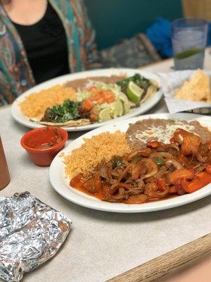 Taco Dinner & Bistec Ranchero