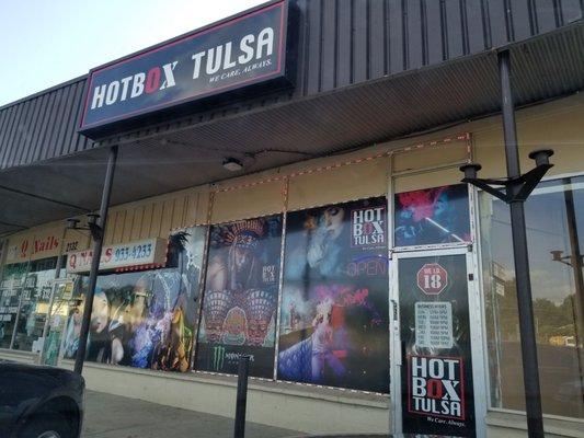 External view of store front and sign of Hotbox Tulsa