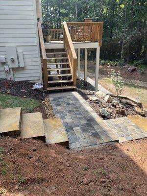 Paver patio and walkway