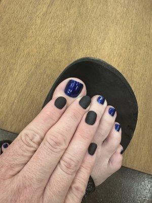 Gel mani and deluxe pedi.