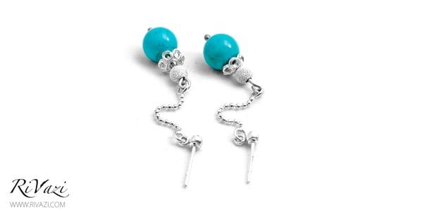 (Turquoise & Sterling Silver Earrings.) Contact us with your design and we will custom make your next Jewelry Piece.