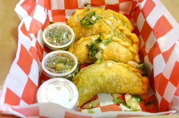 Argentinian empanadas with chimichurri sauce