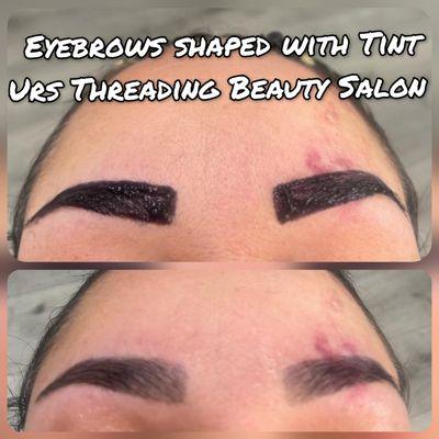 Brows shaped with Tint color.