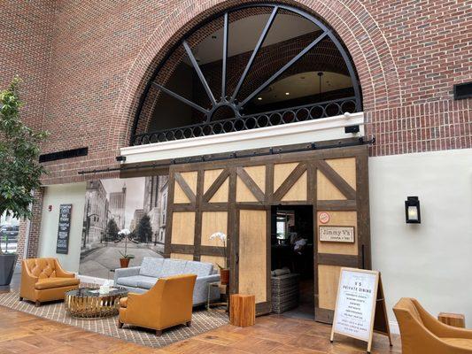 Entrance from hotel lobby