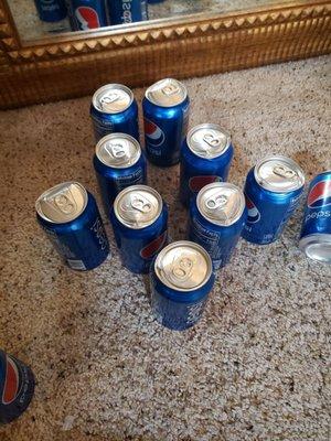 Busted cans... minus one