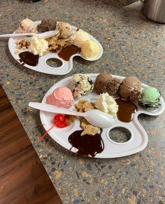 tasting palette - five mini scoops and five toppings