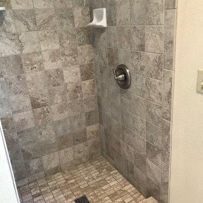 New tile shower and shower pan by Jim Hall